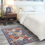 Nourison Grafix GRF31 Machine Made Power-loomed Narrow Border Indoor Only Bohemian Vintage Rug Multicolor, Multicolor 100% Polypropylene 99446809636