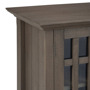 English Elm Bedford Low Storage Media Cabinet - Rustic Farmhouse Grey With Glass Doors & Adjustable Shelves B136P158477