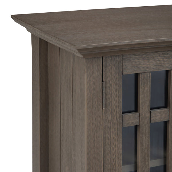 English Elm Bedford Low Storage Media Cabinet - Rustic Farmhouse Grey With Glass Doors & Adjustable Shelves B136P158477