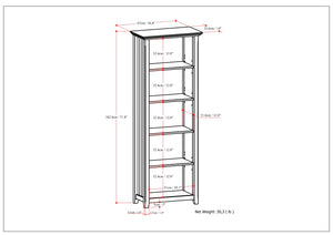 English Elm Acadian 5 Shelf Bookcase - Handcrafted White Solid Wood With Adjustable Shelves For Stylish Storage B136P158297