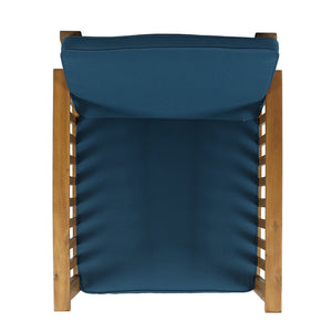 English Elm Casa Acacia Slatted Outdoor Club Chairs Set of 2 with Gray Finish Coastal Patio Seating 63513.00DT