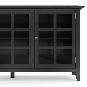 English Elm Acadian Wide Storage Cabinet In Black – Handcrafted Solid Wood, Versatile Storage & Elegant Design B136P158286