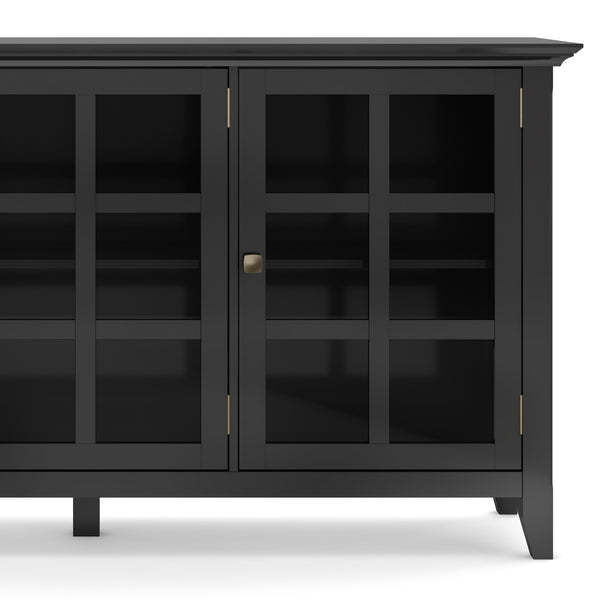 English Elm Acadian Wide Storage Cabinet In Black – Handcrafted Solid Wood, Versatile Storage & Elegant Design B136P158286