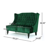 Christopher Knight Home® - Noble House - Leora Modern Glam Tufted Velvet Wingback Loveseat