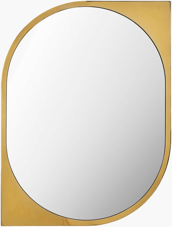 Surya Kangra Modern 34" Accent Mirror - Elegant Metal Design, Versatile Wall Decor For Any Room Frame, Gold Iron Ngr001-4030