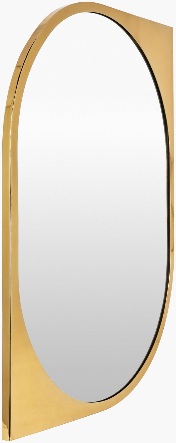 Surya Kangra Modern 34" Accent Mirror - Elegant Metal Design, Versatile Wall Decor For Any Room Frame, Gold Iron Ngr001-4030