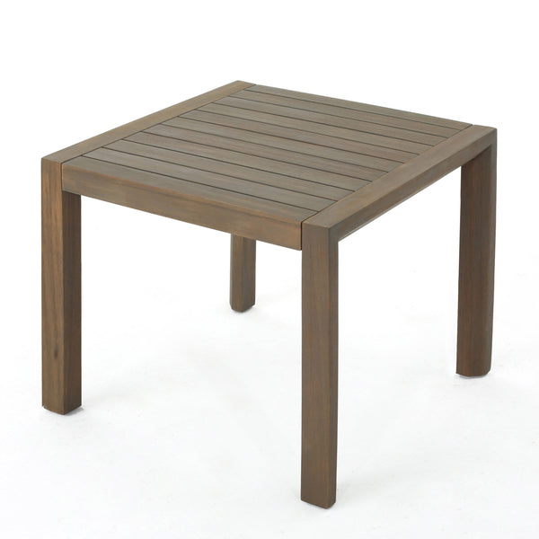 English Elm Christopher Knight Home® - LEAH Acacia 3-Piece Outdoor Chat Set with Water-Resistant Cushions and Slat Paneled Tabletop Beige 40 L x 25.75 W x 18.75 H 60915.00GRY