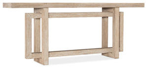 Hooker Furniture Commerce Acacia Console Table With Interlocking Base, Natural Light Finish, Distressed Handcrafted Charm 7228-85007-80