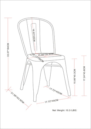 English Elm Fletcher - Industrial Metal Dining Side Chair Set Of 2 - Distressed Black & Copper Finish Style B136P158660