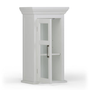 English Elm Avington - Contemporary Pure White Single Door Wall Cabinet With Adjustable Shelf For Versatile Storage B136P158502