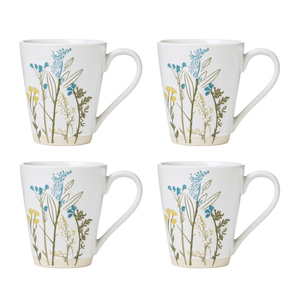 Lenox Wildflowers Mugs, Set of 4 White, WHITE STONEWARE 896638