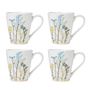 Lenox Wildflowers Mugs, Set of 4 White, WHITE STONEWARE 896638