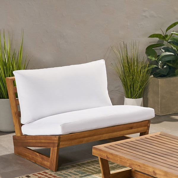 English Elm Christopher Knight Home® - SHERWOOD Club Chair with Acacia Wood Frame, Weather-Resistant Outdoor Lounge Seating with Cushions Teak 64867.00WHIMP1