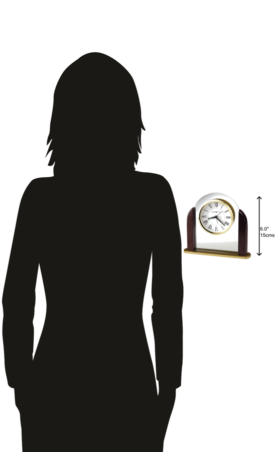 Hekman Furniture 645602 Derrick Wooden Table Clock - Classic Rosewood Design With Glass Arch & Roman Numerals  Derrick Tabletop Clock 645602