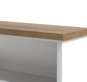 Legends Furniture Bridgevine Home Hampton 72 Inch High 5-shelf Bookcase, No Assembly Required, Jasmine Whitewash And Barnwood Finish Barnwood And White Wash, White Poplar Solids And Okoume Veneers With Knotty Alder Top Ht6672.Bjw