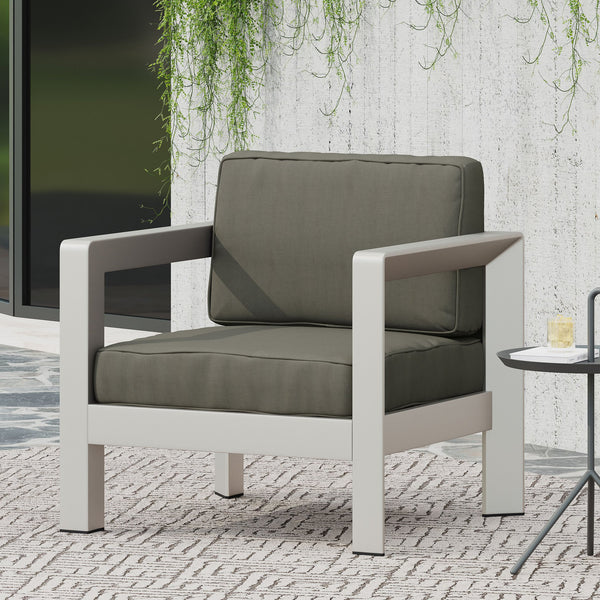 English Elm Christopher Knight Home® - AVIARA Aluminum Club Chair with Deep Seating and Low-Profile Design, Durable 400 lb Capacity, Compact Natural 64077.00