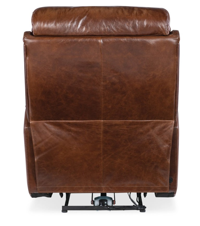 Hooker Furniture Harlan Zero Gravity Power Recliner With Usb Port, Top-Grain Leather, Bustle Back & Metal Base Brown SS734-PHZ1-088
