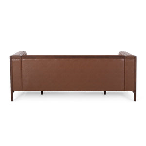 English Elm 3 Seater Mid-century Modern Sofa with Button Tufted Diamond Stitching and Rubberwood Frame 72144.00ACOGN_72144.00BCOGN