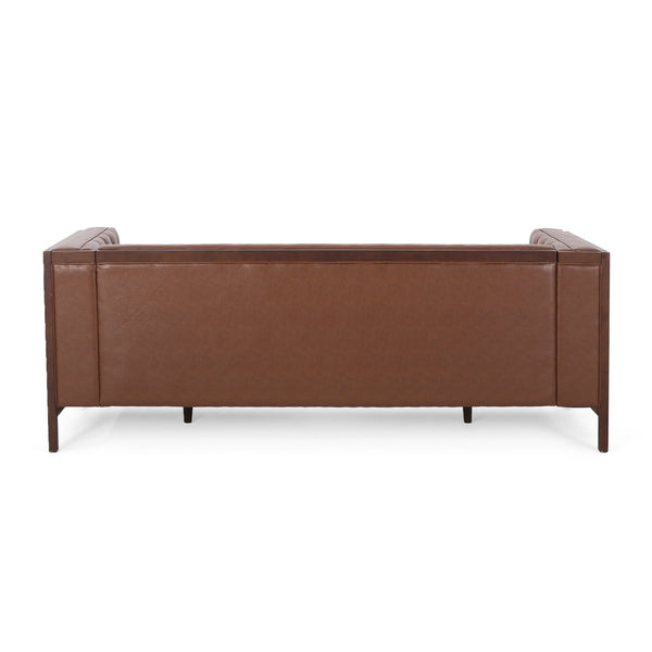 English Elm 3 Seater Mid-century Modern Sofa with Button Tufted Diamond Stitching and Rubberwood Frame 72144.00ACOGN_72144.00BCOGN