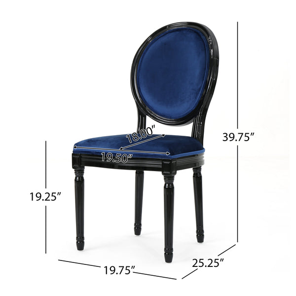 English Elm Christopher Knight Home® - Kd Dining Chair - Elegant Navy Blue Velvet Upholstered Seating With Timeless French Country Charm 60352.00NVLTNBL