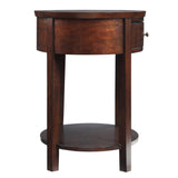 Homelegance By Top-Line Traver 1-Drawer Oval End Table Espresso Wood