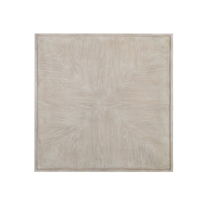 Bernhardt Bernhardt Cerused Greige Landers End Table — Sculptural White Oak Square Side Table With Triangular Pattern (26") 534122