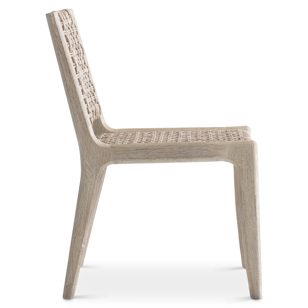 Bernhardt Bernhardt Atlas Outdoor Side Chair With Teak Frame & All-Weather Wicker, Sea Oat/Pampas Finish Elegance X09543