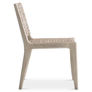 Bernhardt Bernhardt Atlas Outdoor Side Chair With Teak Frame & All-Weather Wicker, Sea Oat/Pampas Finish Elegance X09543