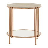 Homelegance By Top-Line Annika Champagne Gold Finish End Table Champagne Gold Metal