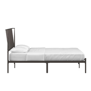 Homelegance By Top-Line Dante Metal Platform Bed with Curved Metal Headboard Dark Bronze Metal