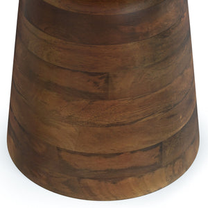 English Elm Robbie Sculptural Accent Table in Walnut Brown Solid Mango Hardwood, Hand-Finished, Rustic Contemporary Appeal Dark Brown B136P158442
