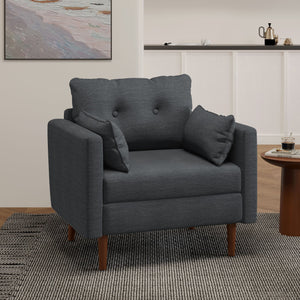 English Elm Christopher Knight Home® - CLUB Chair with Plush Fabric Upholstery and Walnut Birch Legs — Stylish Comfortable Accent Seating for Living Rooms Charcoal 30.75 L x 25.75 W x 21 H 71571.00CHAR