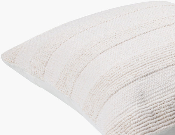 Surya Nahara Modern 18"X18" Cotton Accent Pillow - Stylish, Textured Comfort For Any Room Decor Off,White Cotton,Cotton Nhr001-2222p