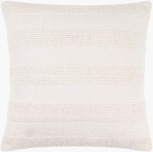 Surya Nahara Modern 18"X18" Cotton Accent Pillow - Stylish, Textured Comfort For Any Room Decor Off,White Cotton,Cotton Nhr001-2222p