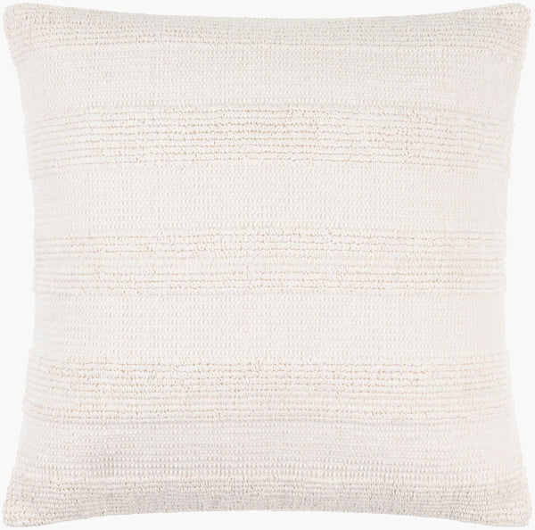 Surya Nahara Modern 18"X18" Cotton Accent Pillow - Stylish, Textured Comfort For Any Room Decor Off,White Cotton,Cotton Nhr001-2222p