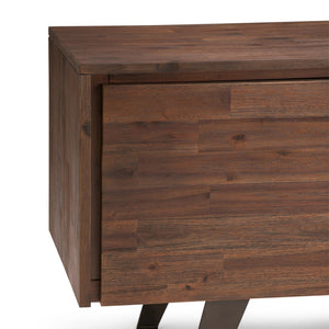 English Elm Lowry - Handcrafted Distressed Charcoal Brown Media Stand With Adjustable Shelving & Metal Accents B136P158861