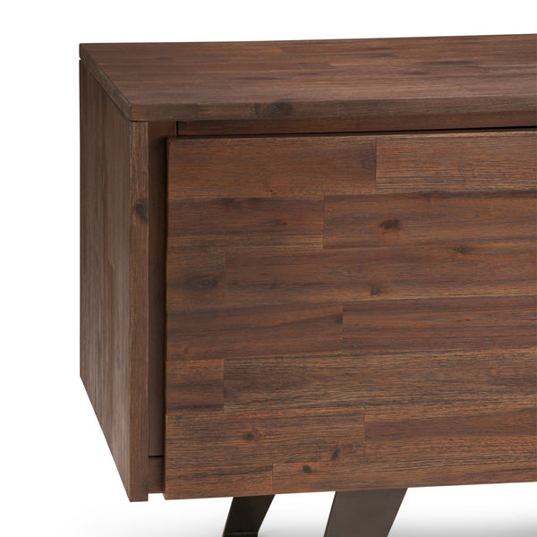 English Elm Lowry - Handcrafted Distressed Charcoal Brown Media Stand With Adjustable Shelving & Metal Accents B136P158861