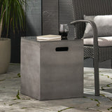 Christopher Knight Home® Modern Concrete Tank Holder Side Table | Propane Tank Storage & Decor | 16