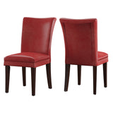 Homelegance By Top-Line Harmonn Faux Leather Parsons Dining Chairs (Set of 2) Brown Rubberwood