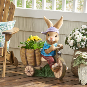 Christopher Knight Home® - Noble House - Raglan Outdoor Decorative Rabbit Planter, Blue and Brown