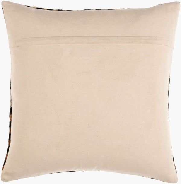 Surya Nashville Handmade 20" Accent Pillow - Rustic Cotton & Hair On Hide, Unique Summer Charm For Home Black Hair On Hide,Cotton Nhv001-2020d