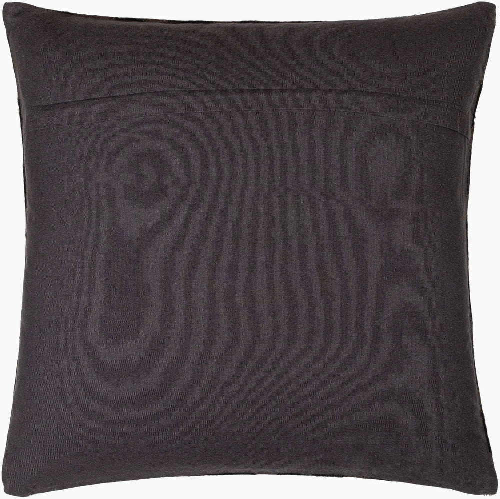 Surya Nashville Handmade 20" Accent Pillow - Rustic Cotton & Hair On Hide, Unique Summer Charm For Home Black Hair On Hide,Leather,Cotton Nhv004-2020d