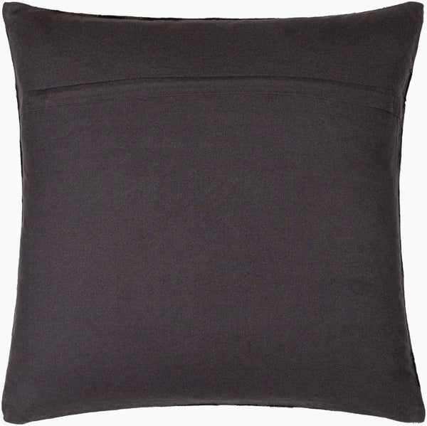 Surya Nashville Handmade 20" Accent Pillow - Rustic Cotton & Hair On Hide, Unique Summer Charm For Home Black Hair On Hide,Leather,Cotton Nhv004-2020d