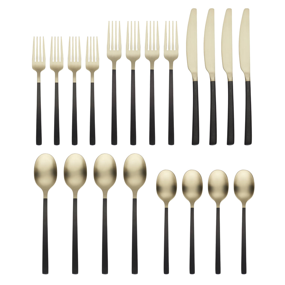 Lenox Cambridge Beacon Black/Champagne Satin 20-Piece Flatware Set NO COLOR METAL 512120R