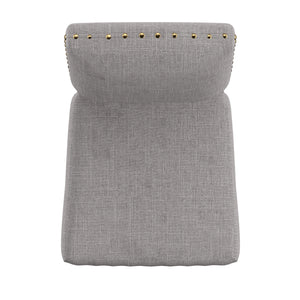 Homelegance By Top-Line Nicklaus Nailhead Linen Upholstered Dining Chairs (Set of 2) Light Natural Rubberwood