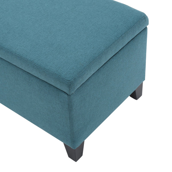 English Elm Ottoman Bench Seat with Lift Top Hidden Storage Polyester Upholstered Entryway Piece Teal 60159.00DTE