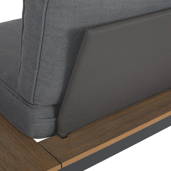 English Elm Norfolk Outdoor Left Sectional Seat with Mesh Back and Faux Wood Aluminum Frame 62750.00RGRY