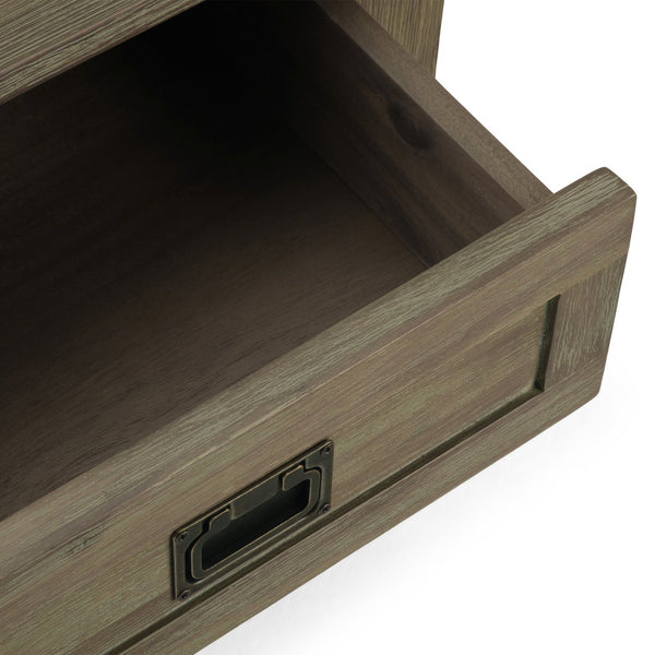 English Elm Monroe End Table - Handcrafted Distressed Grey Accent Piece With Storage For Living Spaces & More B136P158954