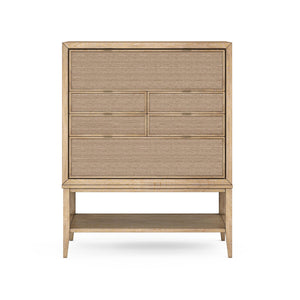 A.R.T. Furniture Frame Drawer Chest - Elegant Chestnut Finish With Woven Cane Fronts & Cedar-lined Storage Drawers Light Brown Ash & Poplar Solid,Plank,Effect Flakey & Quarter,Sawn Oak Veneer,Cane 278150-2335