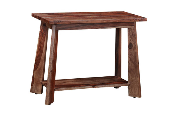 Porter Designs Kalispell Solid Sheesham Wood End Table - Artisan Crafted, Timeless Elegance & Style Natural Wood 05-196-26-2439
